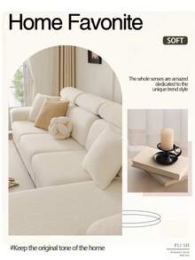 1件加厚保暖纯色泰迪绒防滑沙发垫套，简约现代柔软亲肤宠物友好防污弹力沙发套，秋冬季防猫抓沙发垫，适用于L型组合沙发和1/2/3/4座沙发 - 米色 - 查看 8