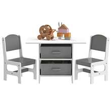Table And 2 ChairSet Storage Learning Dining Activity Furniture - A - View 2