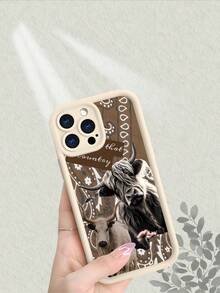 Western Highland Cow & Calf Phone Case, Aesthetic Country Style Bull Graphic With Paisley Pattern, Shockproof Protective Soft Cover Compatible With IPhone 17/16/15/14/13/12/11/7/X Pro Max Plus - trắng - Xem 6