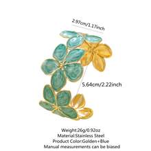 这款自然风格的不锈钢手镯饰有彩色珐琅彩绘鸡蛋花图案，适合女性日常佩戴，休闲或度假皆宜，也是馈赠亲友的绝佳礼物。 - 金黃色 - 查看 15