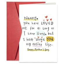 1PC Sweet Nanny Mother's Day Card (With Envelope) - "Nanny, I Have Loved You My Entire Life" Heartfelt Message, Perfect For Grandmother/Mother's Day, Loving Greeting Card - Multicolor - View 9