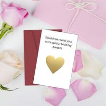 1pc Funny Scratch Birthday Card, Scratch-Off Surprise Announcement Card With Envelope, Reveal Special Birthday Present Interactive Card For Husband Boyfriend Fiance - Multicolor - View 6