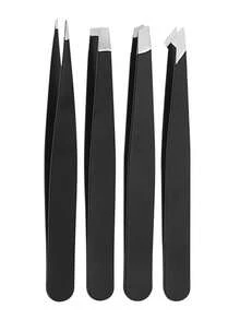 Stainless Steel Eyebrow Tweezers, Facial Hair Removal Tweezer, Eyelash Extension Tool For Men And Women - Multiple Colors - Black - 1 Piece (random Style) - View 7