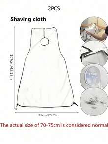 Men's Shaving Apron With Suction Cup, Waterproof Adult Beard Trimming Bib, Pocket-Style Beard Cover Cloth, Beard Trimming Suit For Men, Dustless Beard Trimming Set - Multicolor - View 13