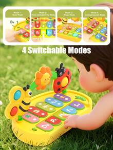 Quderbel Baby Klangspielzeug, Musikalisches Fingerpiano Babyspielsache, Frühkindliche Bildung Baby Intelligentes Klang Musik Spielzeug, Beleuchtetes elektronisches Klavier Kinderspielzeug, Spielbares Geschenk - Verschiedenfarbig - Übersicht 4