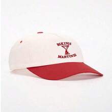 1pc Women's Embroidered Bikini Wine Glass Colorblock Baseball Cap, Adjustable Casual Sun Protection Hat For Outdoor Travel Beach, Suitable For Spring/Autumn, Y2K Style For Both Men & Women - 棒球帽 - 查看 3