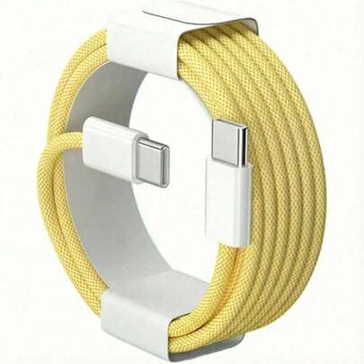 3.3/6.6/10ft Nylon Braided USB-C To Type-C Fast Charging Data Cable, Compatible With IPhone 17/16/15/Pro/Pro Max/IPad, And Other Android Phones, Supports 60W~18W Fast Charging, Suitable For Indoor/Outdoor/Travel And Car Use