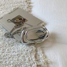 2026 New Minimalist Casual Retro Metal Decor Handbag, Clutch Bag With Chain Strap, Shoulder/Crossbody Bag For Party And Evening, High-End Small Purse - 銀色 - 查看 3