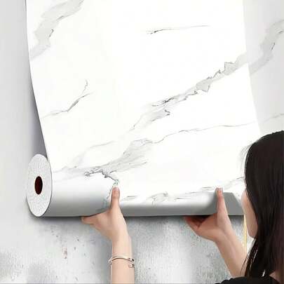 1 Roll Kitchen Wall Stickers House Decor, Wallpaper Waterproof Oil-Proof Detachable Self Adhesive Wallpaper, Suitable For Bedroom Kitchen Bedroom Decor Wall Decor Contact Wallpaper, Kitchen Oil-Proof Sticker Bathroom Wall Stickers, Wall Stickers, Cabinet Stickers, Desktop Stickers,Wall Sticker White,