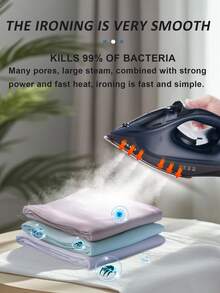 1600W High Power Steam Iron & Garment Steamer, Fast Heating, Multi-Temperature Control, Large Water Tank, Spray Button, LED Indicator, Ceramic Soleplate, Suitable For Home And Business Use - EU E Type Plug(220-240V) - View 5