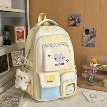 New Stylish Fresh Sweet Plaid Backpack, Large Capacity Lightweight Casual Daypack For Girls - A - View 12