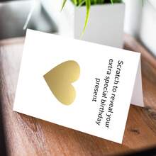 1pc Funny Scratch Birthday Card, Scratch-Off Surprise Announcement Card With Envelope, Reveal Special Birthday Present Interactive Card For Husband Boyfriend Fiance - Multicolor - View 3