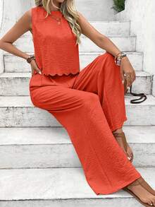 Winter Outfit,Date Night Look,Valentine's Day,Summer Must-Have! 's Hottest Sleeveless Sets (Restocking Soon!) |   Tomato Girl Summer School Uniform |   UPF 50+ Sun Protection ('s Hottest Find) - 橘色 - 查看 9