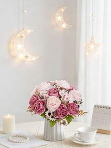1/3/80pcs Romantic Silk Peony & Hydrangea Artificial Flower Bouquet, Home Decor Fake Flowers, Wedding Decoration, Spring Decor, Indoor, Kitchen, Dining Room, Bedroom, Bathroom, New Year, Outdoor Garden, Bridal Bouquet, School Supplies, Back To School, Campus Decor, Valentine's Day, New Year Decoration - Sand Red - View 7