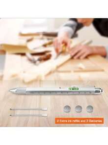 6-In-1 Pocket Genius Pen - A Versatile Device That Includes A Level, A Precise Screwdriver, A Stylus, And A Ruler - Sturdy And Easy To Carry, Ideal For On-The-Go Repairs And Creative Projects - Multicolor - View 3