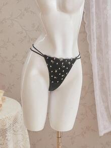 1件少女碎花丁字裤 - 黑色 - 查看 5