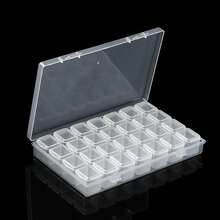 1pc Transparent Storage Box, 28 Grids DIY Diamond Painting Box, Jewelry Organizer, Plastic Storage Container For Fake Nail , Rhinestone Beads Storage Case - Clear - View 9
