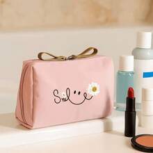Bolsa de maquillaje portátil con estampado de margaritas frescas, organizador de tocador de gran capacidad y multiusos, de nailon de alta calidad y resistente al desgaste, con compartimentos incorporados, bolsa de tocador simple y linda, estuche para pastillas, estuche para pastillas, contenedores para pastillas, bolsa de hospital, botiquín de primeros auxilios, organizador de medicamentos, bolsa de almacenamiento de medicamentos, bolsa de viaje, artículos esenciales para viajar - Multicolor - Ver 2