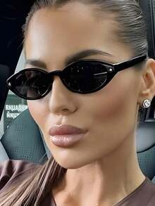 1 Pair Minimalist Star Oval Fashion Glasses, Suitable For Everyday Wear - Black - View 2