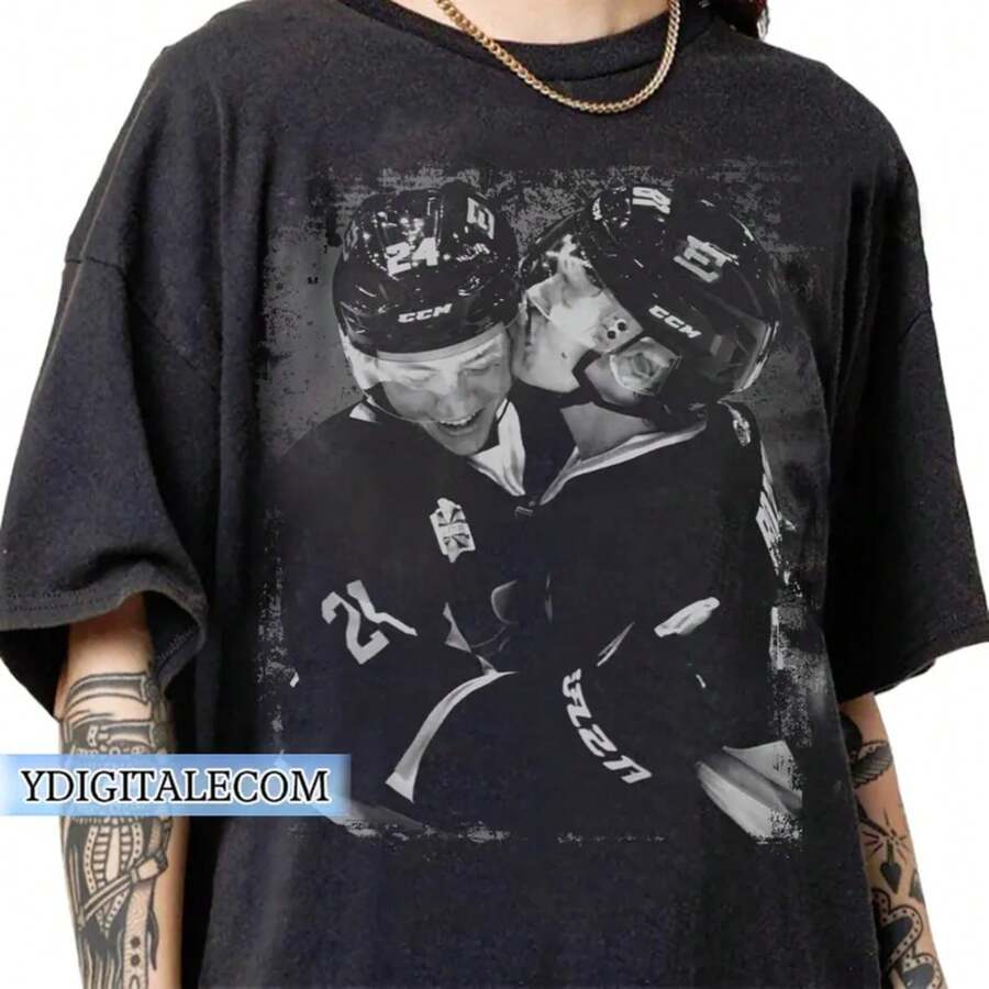 Édition limitée Chemise Shane Hollander Ilya Rozanov, T-shirt Hudson Williams Connor Storrie, Chemise chauffante inspirée de la rivalité - Noir - Voir 1