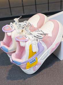 Kids/Teens Skate Shoes, Soft Sole, Non-Slip, Casual Shoes, Running Shoes, Sports Shoes, Unisex - Pink - View 2