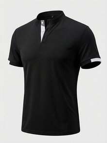 1 pieza Camiseta de manga corta casual para hombre GRDR, nueva llegada de verano - Negro - Ver 7