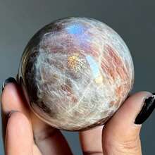 月光石球体镶嵌日光石，矿物光泽，纯净水晶，独特的节日礼物和完美的家居装饰品。 - 彩色 - 查看 3