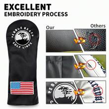 Black Leather Golf Club Head Cover, Waterproof , Golf Accessories & Gifts - Black - View 4