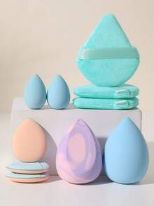 8/10/12PCSMakeup Tools Set Including:Makeup Sponges+Mini Makeup Sponges+Triangle Powder Puffs+Mini Air Cushion Powder Puffs - Multicolor - View 5