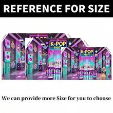 Pancarta de fondo para fiesta de cumpleaños con temática de K-Pop y escena de fiesta de chica cool en un gran escenario. Ideal para decoración temática de pared, celebraciones de festivales de música electrónica, decoración de habitaciones y accesorios de exhibición. - Multicolor - Ver 11