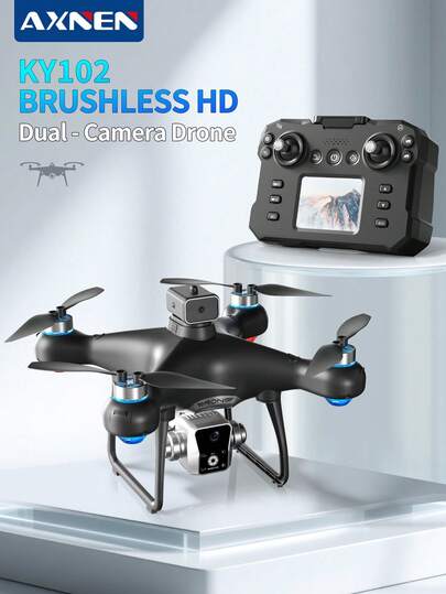 AXNEN 2026 New KY102 Brushless Motorized Lens Drone With FPV Large-Screen Remote, Electric Dual Cameras, Optical Flow Hover, Modular High-Capacity Battery & Smart Obstacle Avoidance. A User-Friendly Camera Drone Perfect For Beginners - The Ideal Gift For Christmas And Holidays.