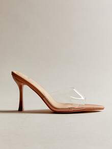 Hauture Women's Point Toe Clear Upper Heeled Sandals For Christmas - Clear - View 1