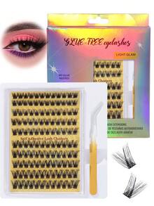 160/190/200pcs Cluster Eyelashes, Self-Adhesive Eyelash Tools, Individual Cluster Lashes, Mixed 8-16mm C Curl Eyelash Extension, Cluster Eyelashes, DIY Eyelash Extension At Home - Black - View 15
