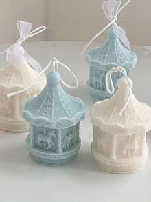 Rotating Carousel DIY Handmade Scented Plaster Multifunctional Silicone Mold - White - View 2