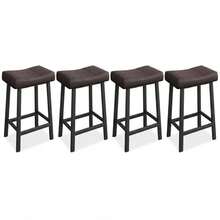 24 Inch Bar Stools Set Of 4, Counter Height Upholstered Backless Saddle Barstool 24 Inch Bar Stools Set Of 4, Counter Height Upholstered Backless Saddle Barstool - Chocolate Brown - View 4