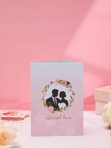1pc 3D Pop-Up Wedding Invitation Card With Bride Groom Design Creative Wedding Invite Greeting Card For Valentine's Day Wedding Engagement Bridal Shower Party - Wedding - View 6
