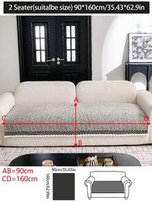 1pc All-Season Luxury Chenille Sofa Cushion Cover, Modern Minimalist Fashion Dust-Proof Anti-Slip Sofa Seat Pad, Machine/Hand Washable, Suitable For Bedroom, Office, Living Room Combination, L-Shaped And 1/2/3/4-Seat Sofa - Khaki - View 16