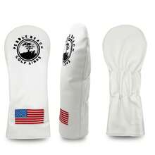 白色皮革高尔夫球杆头套，防水，高尔夫配件及礼品 - 白色 - 查看 7