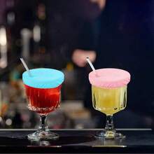 5/3/1pc Reusable Waterproof Beverage Cup Sleeves, With Straw Hole, To Protect Drinks From Being Punctured At Bars, A Gift For Women - Multicolor - View 5