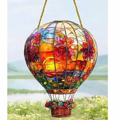 新款跨境产品 彩色热气球 2D 亚克力墙挂装饰 适用于门、窗、背景