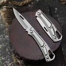 Mini Portable Pocket Knife Keychain Stainless Steel With Folding Buckle Hook For Camping, Fishing, Hiking, Construction - A - 查看 2