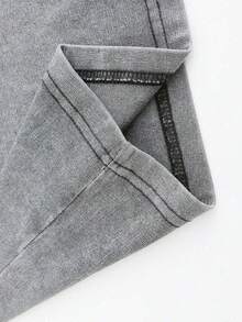 Men's Washed Vintage Crewneck T-Shirt, 100% Cotton 230GSM, Godspeed  Highway Car Print, Retro Faded Style, American Streetwear, Summer Outfit, For Daily Commute, Streetwear, Music Festivals, Friends Gatherings, Valentine's Day Gift For Boyfriend - 灰色 - 查看 5