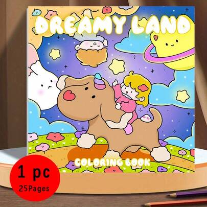 The New Product Is Selling Very Well! (Upgraded Deluxe Edition, Thicker Paper, 20.5*20.5cm) "Dreamland Coloring Book," Suitable For Couples And Families, Perfect For Parties, Valentine's Day, Birthdays, And Other Holidays. Drawing And School Supplies, 22 Pages, Book, Coloring Book, School Supplies, School, Christmas, Halloween, Birthday, Back-To-School Gift, Coloring Book.