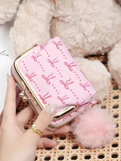 女士短款PU皮钱包，拉链搭扣设计，多功能大容量零钱包，轻便时尚，商务休闲风格，可装零钱、卡片等，适合商务场合。适合教师节、教师节礼物、周年纪念日、生日礼物、女士礼物、女性礼物、白领人士等。