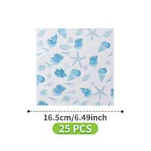 Platos, servilletas y vasos desechables con diseño de conchas en acuarela azul - Juego de suministros para fiesta de un solo uso, sirve a 8 invitados, platos de papel desechables, vajilla de fiesta adecuada para cumpleaños, bodas, fiestas temáticas, picnics familiares - Multicolor - Ver 8