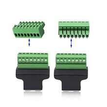 Poyiccot RJ45 Breakout conector adaptador de terminal de tornillo RJ45 paquete de 2 conectores hembra 8p8c a terminal de tornillo de 8 pines para extensor Ethernet Cat7 Cat6 Cat5 Cat5e CCTV digital - Rojo - Ver 6