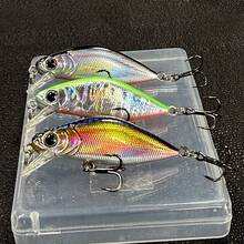 3pcs 4.8cm 4.3g Micro Fishing Lures, Sinking Wobble Baits With Laser Coating, Reflective Fish Attracting, Sharp Treble Hooks - Multicolor - View 7