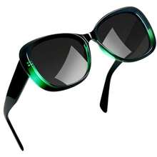 Lentes de sol polarizados para mujer estilo mariposa, protección UV400, diseño en acetato, elegante y a la moda, perfecto para proteger tus ojos con estilo - 05 - Negro Verde - Ver 4