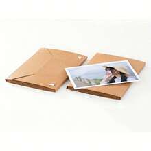 1pc 6inch Photo Postcard Storage Book, Organ-Style Folding Photo Album, Card Folding-Style Picture Album Card, Khaki - 卡其色 1 - 查看 3