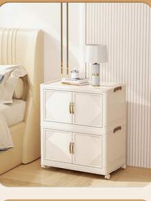 Four-Layer Double-Door Folding Cabinet, Made Of Polypropylene, Easy To Fold And Store, Simple To Assemble With Layered Design, Suitable As A Bedroom Wardrobe, Dormitory Wardrobe, Or Clothes Storage Cabinet For Rental Rooms. - Multicolor - View 2